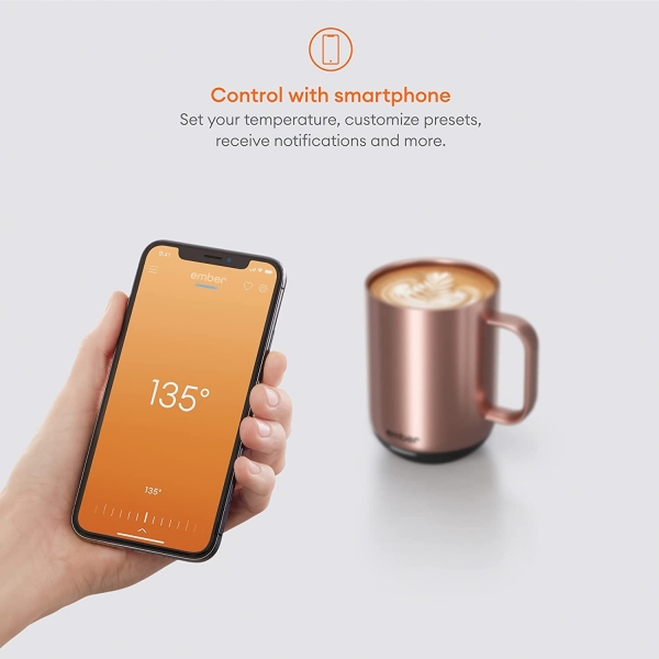 Ember Scaklk Kontroll Akll Kupa (2.Nesil)(295ml)-Rose Gold