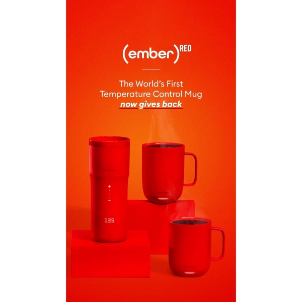 Ember Scaklk Kontroll Seramik Kupa (2.Nesil)(295ml)-Red