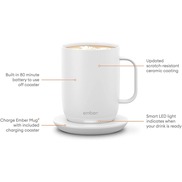 Ember Scaklk Kontroll Akll Kupa (2.Nesil)(410ml)-White