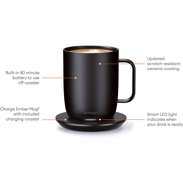 Ember Scaklk Kontroll Akll Kupa (2.Nesil)(410ml)-Black