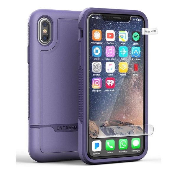 Encased Apple iPhone X Rebel Serisi Klf (MIL-STD-810G)-Purple