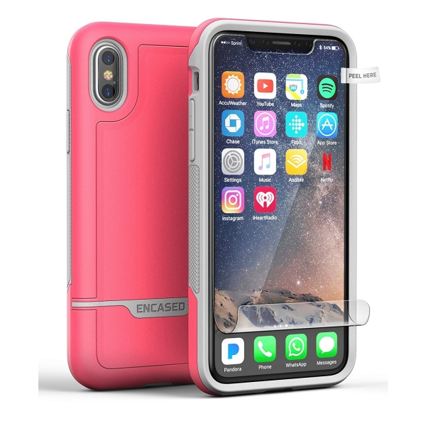 Encased Apple iPhone X Rebel Serisi Klf (MIL-STD-810G)-Pink