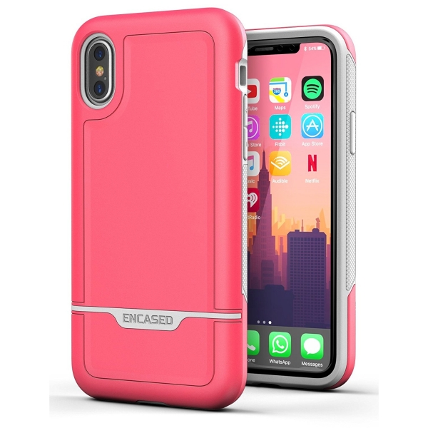 Encased Apple iPhone X Rebel Serisi Klf (MIL-STD-810G)-Pink