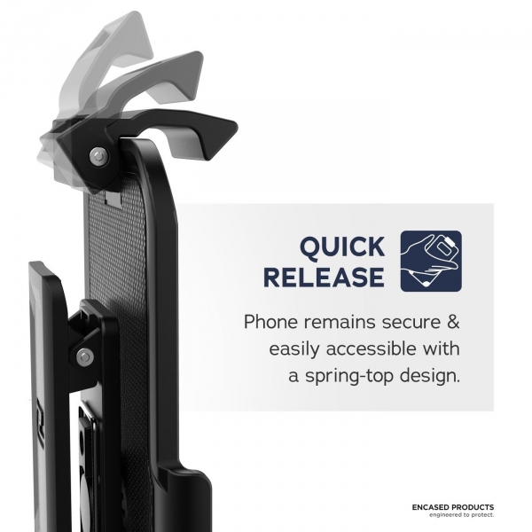 Encased Apple iPhone X Rebel Serisi Kemer Klipsli Klf (MIL-STD-810G)-Navy Blue