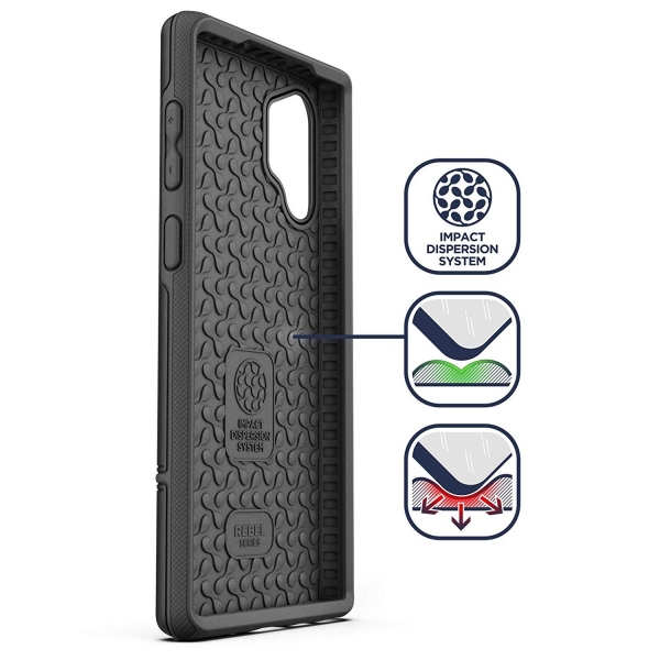 Encased Galaxy Note 10 Plus Rebel Serisi Klf (MIL-STD-810G)-Black