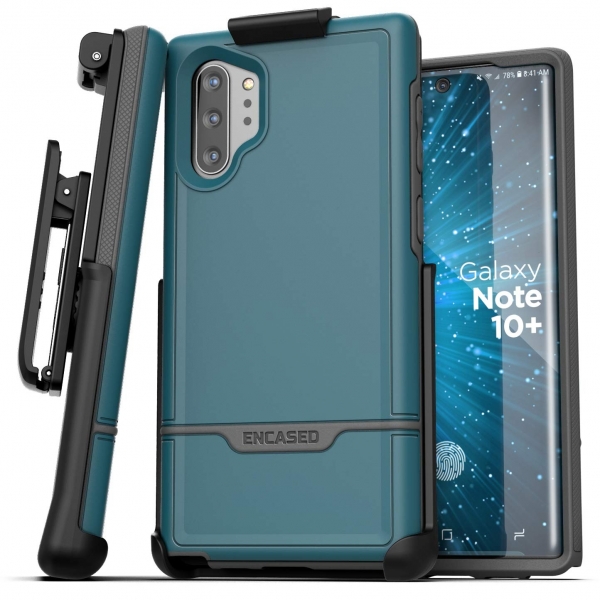 Encased Galaxy Note 10 Plus Rebel Serisi Kemer Klipsli Klf (MIL-STD-810G)-Blue