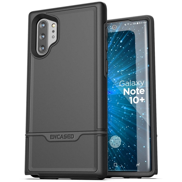 Encased Galaxy Note 10 Plus Rebel Serisi Kemer Klipsli Klf (MIL-STD-810G)-Black