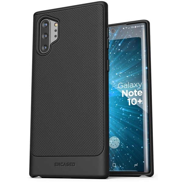 Encased Galaxy Note 10 Plus Thin Armor K�l�f Seti (2 Adet)-Black