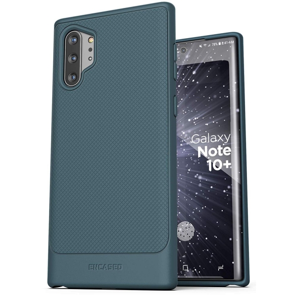 Encased Galaxy Note 10 Plus Thin Armor K�l�f Seti (2 Adet)-Blue
