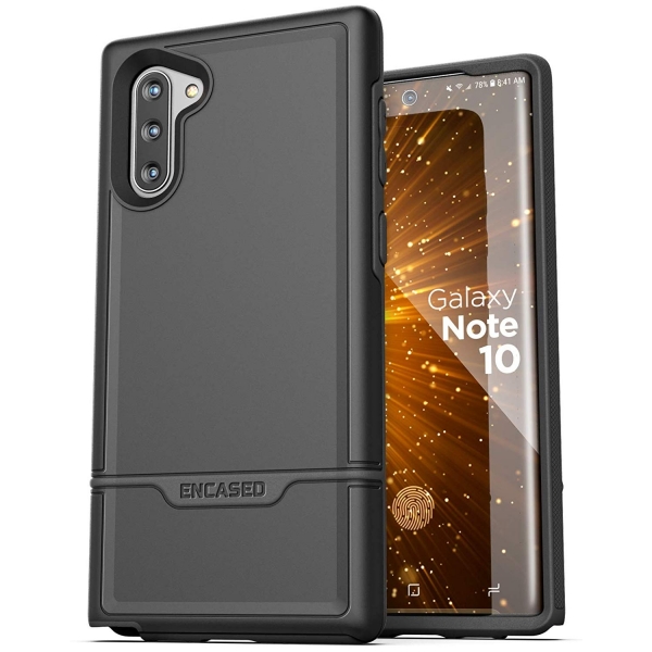 Encased Galaxy Note 10 Rebel Serisi Kemer Klipsli Klf (MIL-STD-810G)-Black