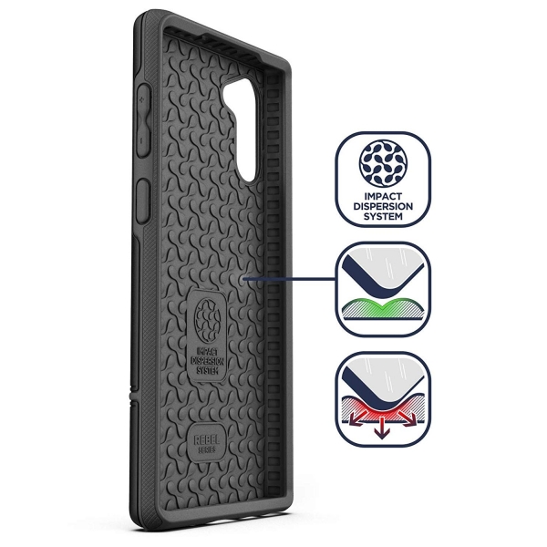 Encased Galaxy Note 10 Rebel Serisi Kemer Klipsli Klf (MIL-STD-810G)-Black