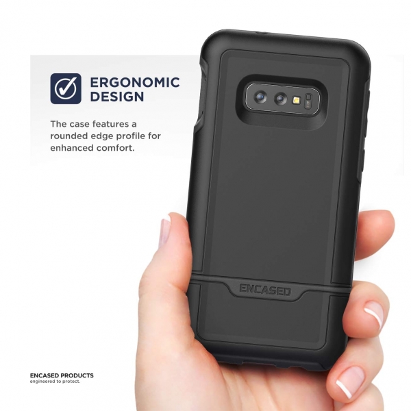 Encased Galaxy S10e Rebel Armor Serisi Klf (MIL-STD-810G)-Black