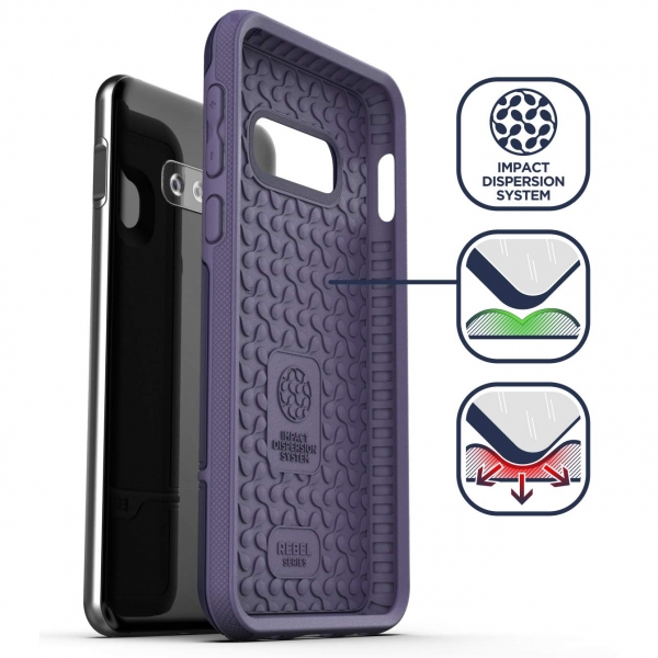 Encased Galaxy S10e Rebel Armor Serisi Klf (MIL-STD-810G)-Purple