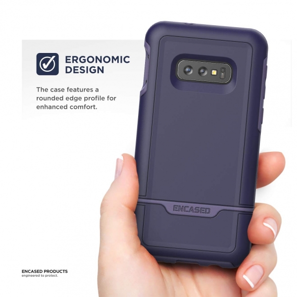 Encased Galaxy S10e Rebel Armor Serisi Klf (MIL-STD-810G)-Purple