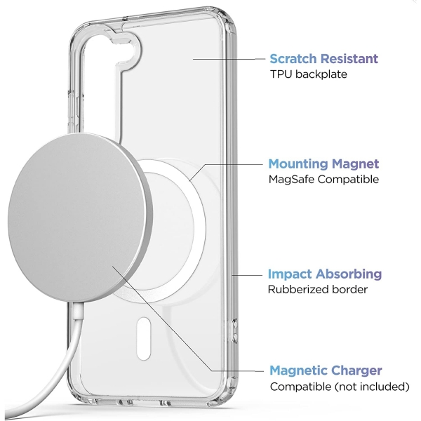 Encased Galaxy S23 Plus MagSafe Uyumlu Manyetik Klf-Clear