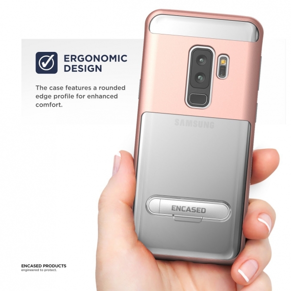 Encased Galaxy S9 Plus Reveal Seri effaf Klf/Ekran Koruyucu-Rose Gold