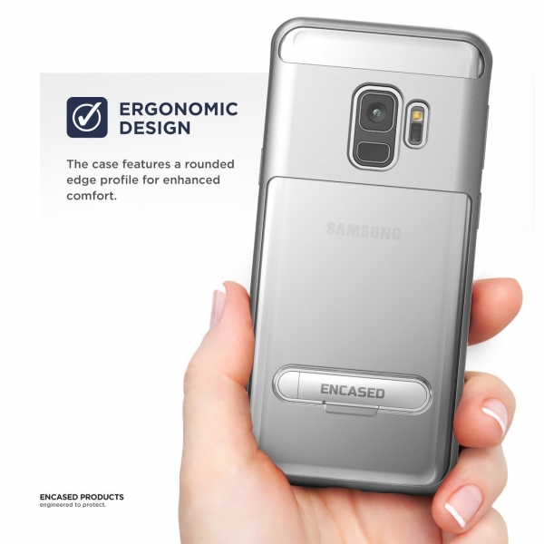 Encased Galaxy S9 Reveal Seri effaf Klf/Ekran Koruyucu-Crystal Silver