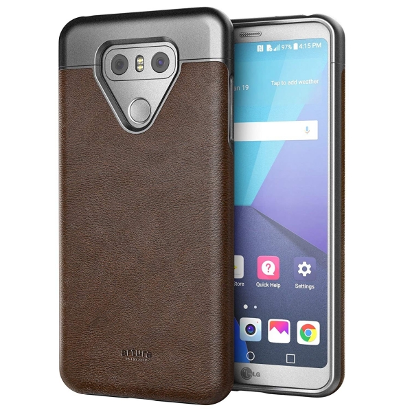 Encased LG G6 Artura Koleksiyonu Deri Klf-Mahogany Brown