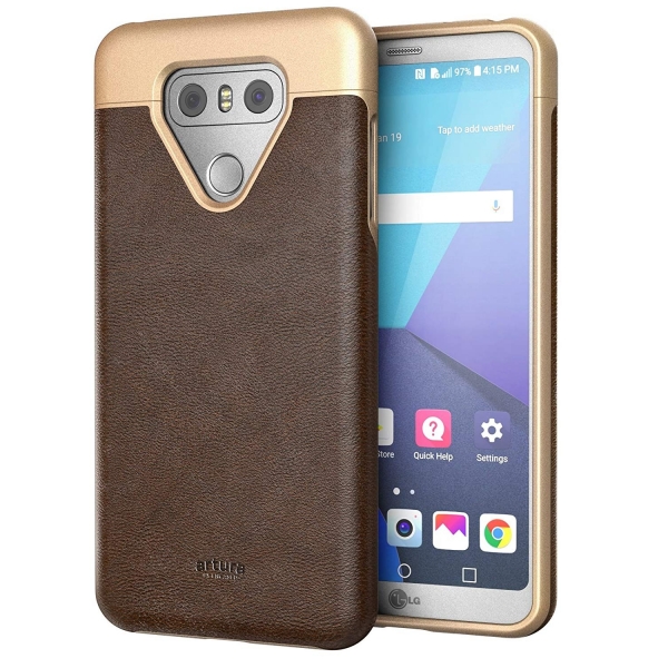 Encased LG G6 Artura Koleksiyonu Deri Klf-Hickory Brown