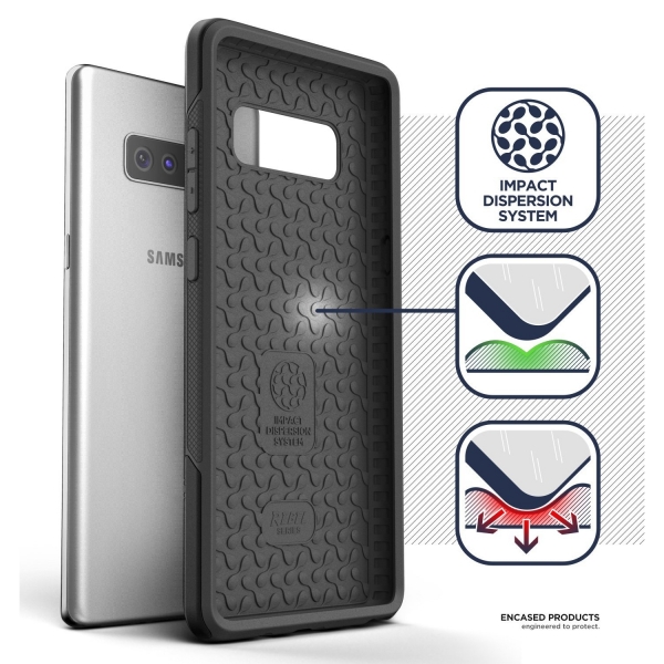 Encased Samsung Galaxy Note 8 Rebel Serisi Armor Klf (MIL-STD-810G)-Black