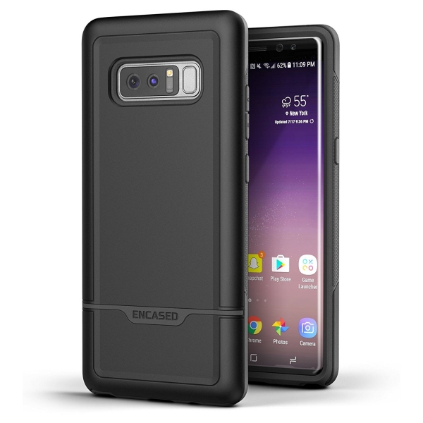 Encased Samsung Galaxy Note 8 Rebel Serisi Kemer Klipsli Klf (MIL-STD-810G)-Black
