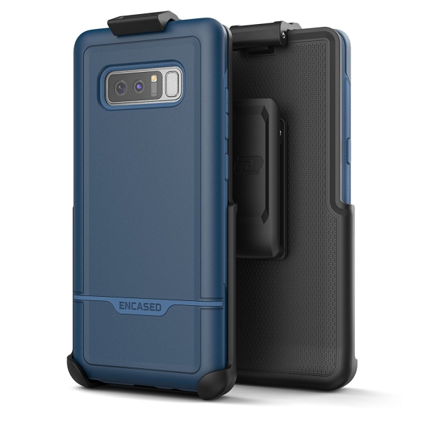 Encased Samsung Galaxy Note 8 Rebel Serisi Kemer Klipsli Klf (MIL-STD-810G)-Navy Blue