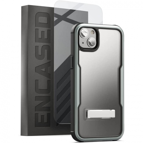 Encased iPhone 14 Ekran Koruyuculu Kickstand Klf-Gunmetal