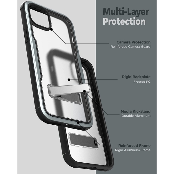 Encased iPhone 14 Pro Max Ekran Koruyuculu Kickstand Klf-Gunmetal
