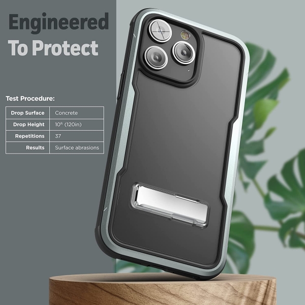 Encased iPhone 14 Pro Max Ekran Koruyuculu Kickstand Klf-Green