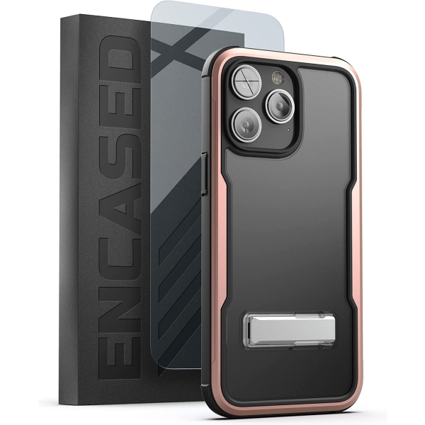 Encased iPhone 14 Pro Max Ekran Koruyuculu Kickstand Klf-Rose Gold