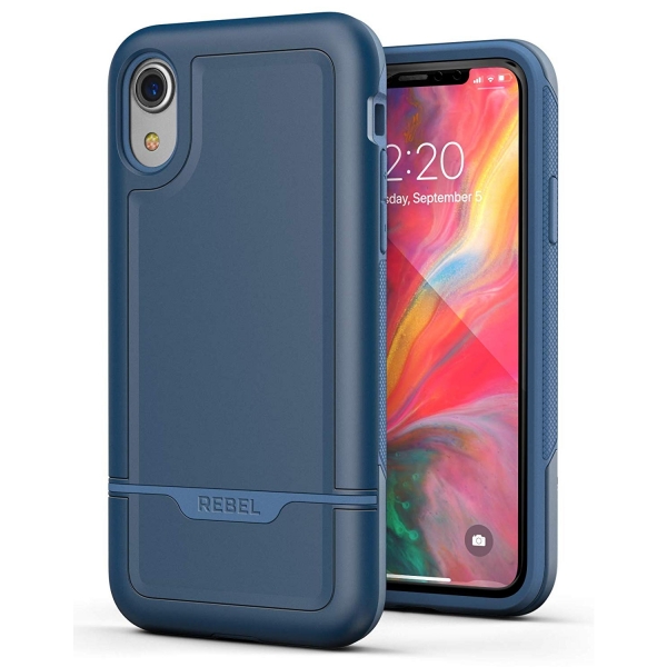 Encased iPhone XR Rebel Serisi Kemer Klipsli Klf (MIL-STD-810G)-Blue