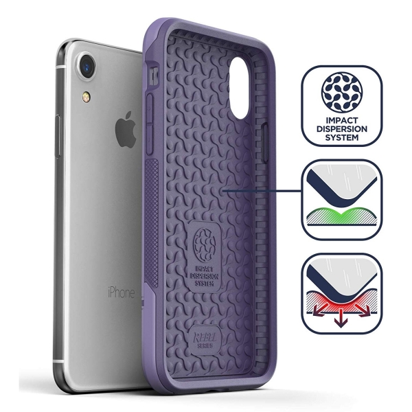 Encased iPhone XR Rebel Serisi Klf (MIL-STD-810G)-Purple