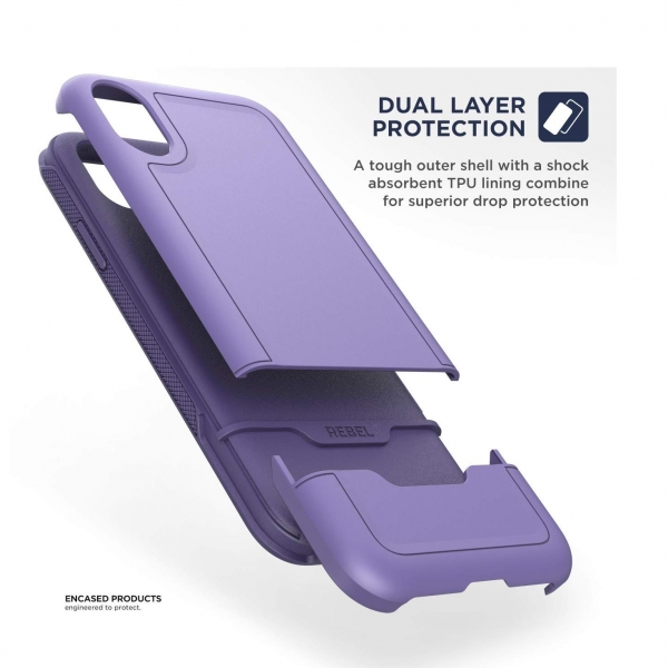 Encased iPhone XR Rebel Serisi Klf (MIL-STD-810G)-Purple