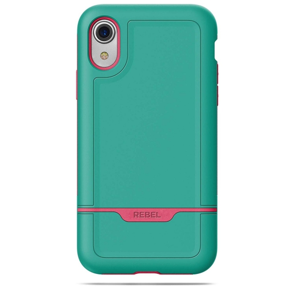 Encased iPhone XR Rebel Serisi Klf (MIL-STD-810G)-Teal Pink