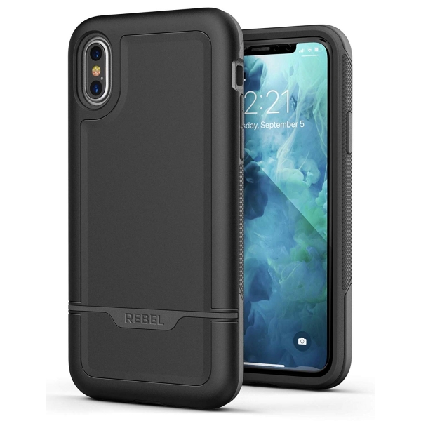 Encased iPhone XS Max Rebel Serisi Kemer Klipsli Klf (MIL-STD-810G)-Black