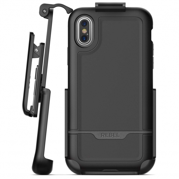 Encased iPhone XS Max Rebel Serisi Kemer Klipsli Klf (MIL-STD-810G)-Black