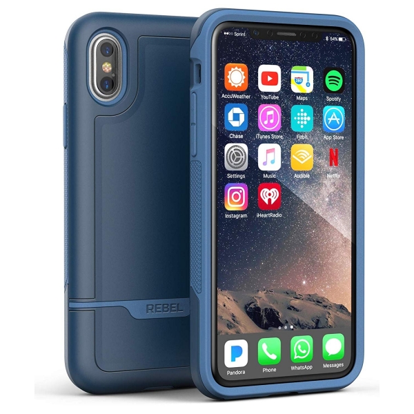 Encased iPhone XS Max Rebel Serisi Klf (MIL-STD-810G)-Blue