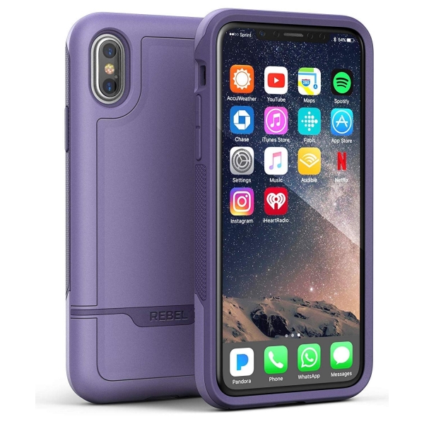Encased iPhone XS Max Rebel Serisi Klf (MIL-STD-810G)-Purple