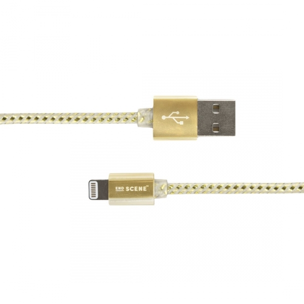 End Scene Lightning to USB Kablo-Gold-Cream 