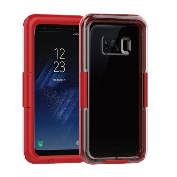 Enjocho Samsung Galaxy S8 Su Geirmez Kapak Klf-Red
