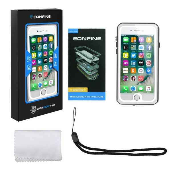 Eonfine iPhone 7 Plus Su Geirmez Klf (MIL-STD-810G)-Grey