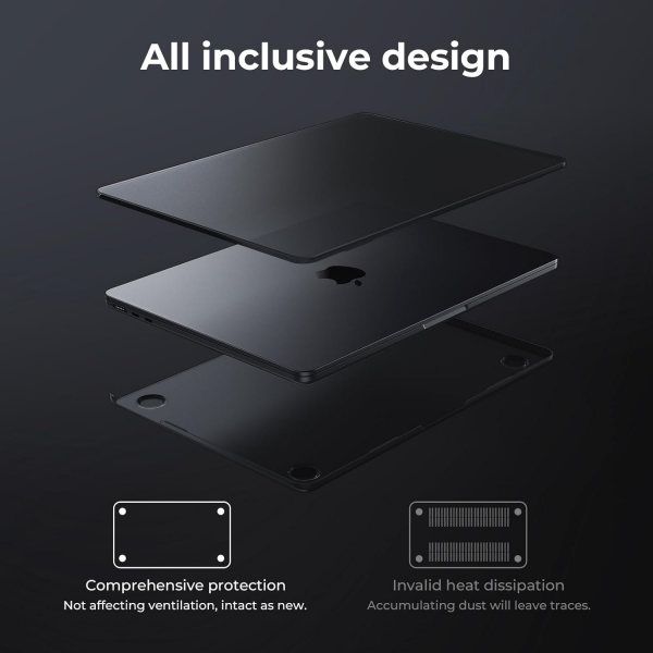 EooCoo MacBook Air M3 Ultra nce Klf (15 in)-Black Titanium Clear 