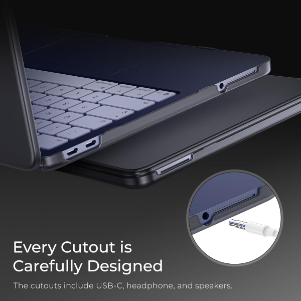 EooCoo Mat Sert MacBook Neo Laptop K�l�f Seti-Black Clear