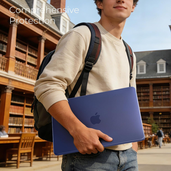 EooCoo Mat Sert MacBook Neo Laptop K�l�f Seti-Indigo Clear