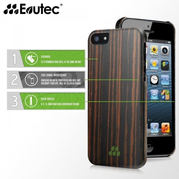Evutec Apple iPhone 5/5S Wood S K�l�f-Ebony