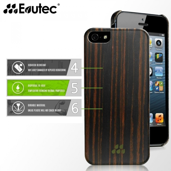 Evutec Apple iPhone 5/5S Wood S K�l�f-Ebony