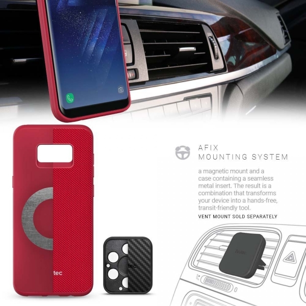 Evutec Galaxy S8 Plus AERGO Serisi Balistik Klf (MIL-STD-810G)-Red