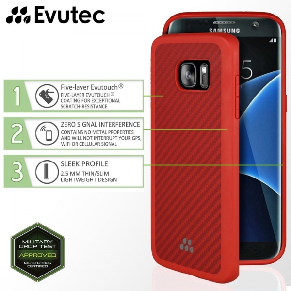 Evutec Samsung Galaxy S7 Edge Klf-Karbon SI Lite Red-Orange  