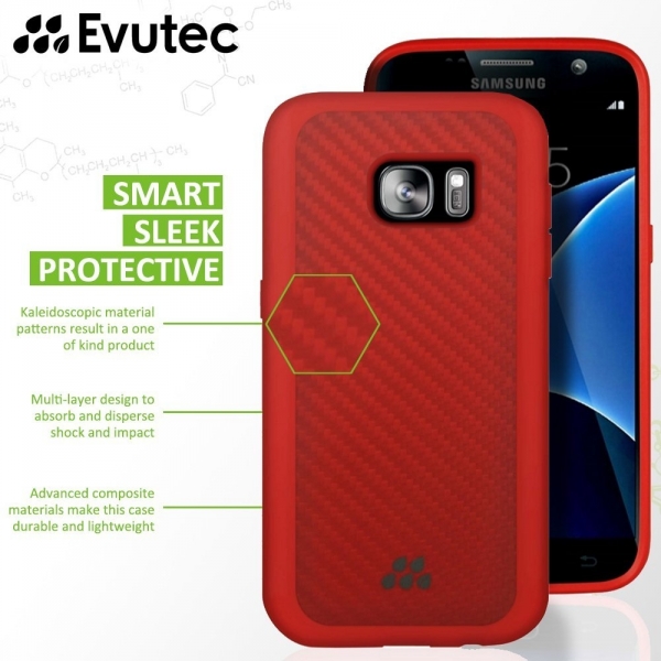 Evutec Samsung Galaxy S7 Edge Klf-Karbon SI Lite Red-Orange  