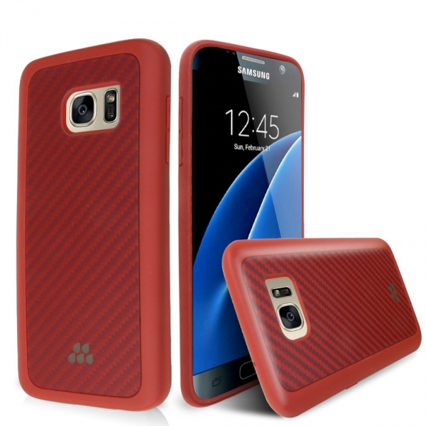 Evutec Samsung Galaxy S7 Edge Klf-Karbon SI Lite Red-Orange  